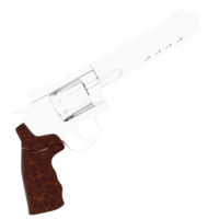 Render futuristic revolver weapon with transparent background png