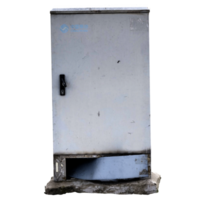 3d render outdoor telecom metal cabinet with transparent background png