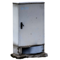 Render outdoor telecom metal cabinet with transparent background png