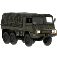 Render military truck camouflage transport vehicle green with transparent background png