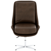 3d render brown leather lounge chair modern with transparent background png