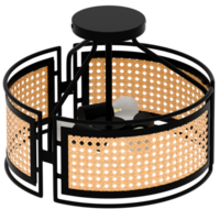 3d render rattan ceiling light modern decor with transparent background png