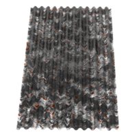 3d render corrugated metal sheet rusty industrial roofing texture construction with transparent background png