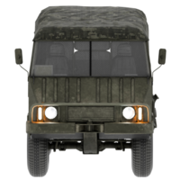 3d render military truck camouflage transport vehicle green with transparent background png