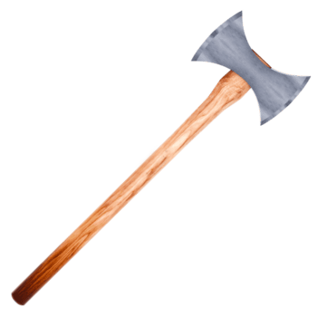 rendere Doppio lama ascia legna maniglia acuto con trasparente sfondo png
