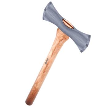 3d rendere Doppio lama ascia legna maniglia acuto con trasparente sfondo png