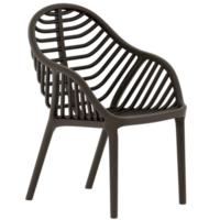 3d render modern plastic chair black minimal design with transparent background png