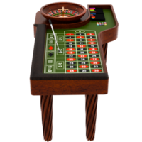 3d render casino roulette table with chips with transparent background png