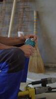 Plumber Preparing Pipe for Welding in Workshop video