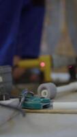 Pipe Cutter and Insulated Plastic Pipes on Construction Floor video