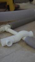 Plastic Pipe Fitting with Thermal Insulation on Floor video