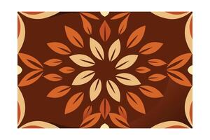 Brown orange abstract floral pattern with leaf shapes nature vector