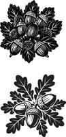 Acorn Cluster silhouette vector