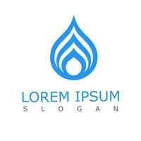 Minimalist blue water droplet logo with abstract flame-like shapes, suitable for eco, water, or energy related brands vector