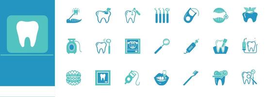 Editable dentistry icons for clinics, apps, and medical presentations vector