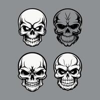 Skull icon art silhouette design vector