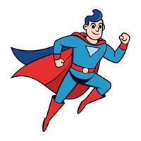 Superhero cartoon running illustration vector