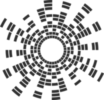 Circular sound wave. Radial music equalizer. Circle spectrum graphic. Round abstract beat. Frequency voice radial effect. png