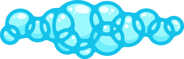 Soap foam bubble. Cartoon bath suds clouds. Illustration of blue flat element. Liquid shape of shower gel, shampoo and splashes of detergent png