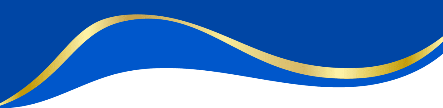 Abstract border shape for banners design. Header with golden section. Website page template. Top and separator modern element. Simple blue wavy horizontal menu for site. png