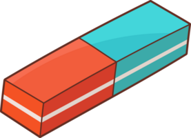 Two-toned rectangular rubber object, often used to remove pencil marks. png