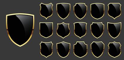 Collection of elegant black shields vector