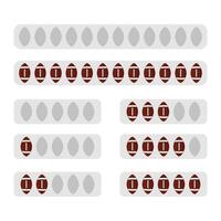 American Football Ball Ranking Illustration. This illustration represents a stylized ranking or rating chart using American footballs as visual indicators. vector