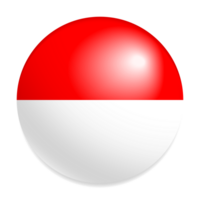 Glossy Indonesia Flag Icon in Round Style png