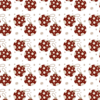 Red Christmas balls print pattern. Papers vinyl, Fabric surface design, winter books file gifts. Christmas festival seamless pattern. png