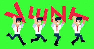 Group of Businessmen Running Forward While Holding VENT Letters Representing Expressing Ideas and Energy in Action video