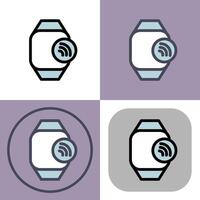 Stylish smartwatch icons in various designs vector