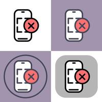 Icons of mobile phones with cross marks vector