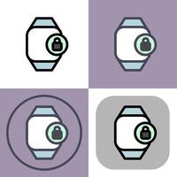Stylish smartwatch with lock icon vector