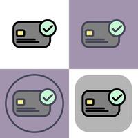 Vector credit card icons with check marks