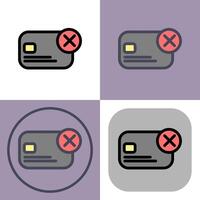 Card with cancel icon illustration vector
