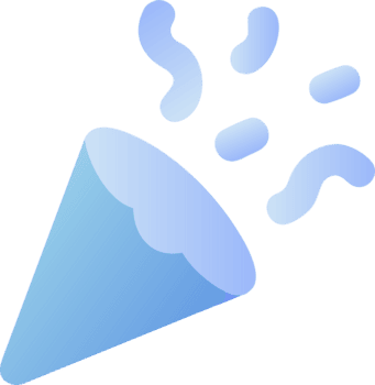 blu coriandoli bottone automatico che esplode con filanti isolato su trasparente sfondo png