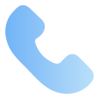 Simple blue gradient telephone receiver icon isolated on transparent background png