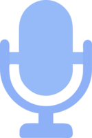 Simple blue microphone icon isolated on transparent background png