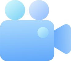 Stylized blue gradient camera icon isolated on transparent background png