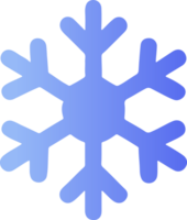 Stylized blue snowflake with rounded arms isolated on transparent background png