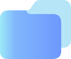Two overlapping rounded rectangles with blue gradient isolated on transparent background png