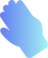 Abstract blue gradient hand shape isolated on transparent background png