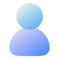 Abstract human silhouette with blue gradient isolated on transparent background png