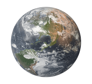 Planet in space with cloudy weather patterns png
