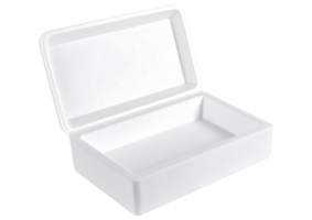 Clean white foam lunch box design png