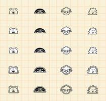 Collection of cute animal icons vector