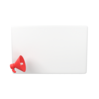 Megaphone with empty sign isolated 3d render icon illustration png