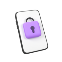 Mobile security check isolated 3d render icon illustration png