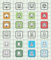 Colorful animal icons in grid format vector