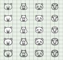 Minimalist animal icons design vector